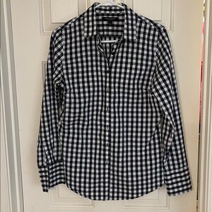 Banana Republic Blue Gingham Riley Tailored Fit Button Down Shirt Sz 6